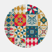 Blaue Tile: Vintager Mosaikhintergrund. Ornament Aus Glas (Rückseite)