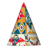 Blaue Tile: Vintager Mosaikhintergrund. Partyhütchen (Rückseite)