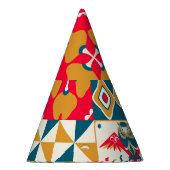 Blaue Tile: Vintager Mosaikhintergrund. Partyhütchen (Rechts)