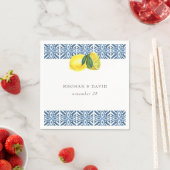 Blaue Tiles Lemons Wedding Serviette (Beispiel)