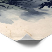 Blaue Tinte Bergwald Poster (Ecke)
