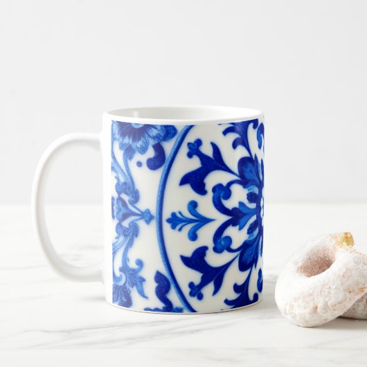 Blaue Tinte Orientalischer Becher Kaffeetasse (Mit Donut)