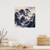Blaue Tinte Pine Mountain Poster (Küche)
