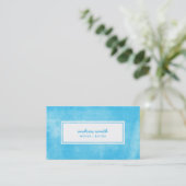 Blaue Tinte Trendy Modern Visitenkarte (Stehend Vorderseite)