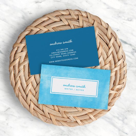 Blaue Tinte Trendy Modern Visitenkarte