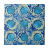 Blaue Tinte und abgerundetes Muster Fliese (Vorderseite)