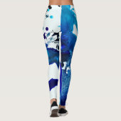 Blaue Tinten-Spritzer auf Leggings (Rückseite)