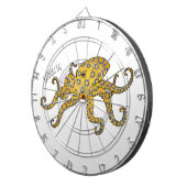 Blaue Tintenfisch-Cartoon-Abbildung Dartscheibe (Vorderseite rechts)