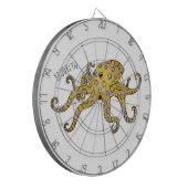 Blaue Tintenfisch-Cartoon-Abbildung Dartscheibe (Vorderseite Links)