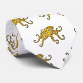 Blaue Tintenfisch-Cartoon-Abbildung Krawatte (Gerollt)