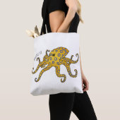 Blaue Tintenfisch-Cartoon-Abbildung Tasche (Von Nahem)