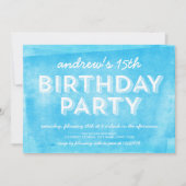 Blaue Tintenpatrone jeden Geburtstag Einladung (Vorderseite)