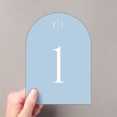 blaue Tischnummer, Acrylic-Tischkarte Acryleinladungen (Insitu (Handheld))