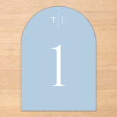 blaue Tischnummer, Acrylic-Tischkarte Acryleinladungen (Vorderseite)