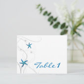 Blaue Tischnummer und Silberkoralle (Stehend Vorderseite)