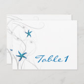 Blaue Tischnummer und Silberkoralle (Vorne/Hinten)