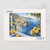 Blaue Titel und Zitronen aus Amalfi Italien Postkarte (Vorderseite)