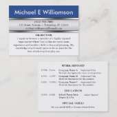 Blaue Titel ZUSAMMENFASSUNG Visitenkarten Visitenkarte (Vorne/Hinten)