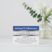 Blaue Titel ZUSAMMENFASSUNG Visitenkarten Visitenkarte (Stehend Vorderseite)