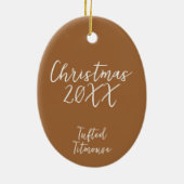 Blaue Titmaus-Vogelmalerei Jahr Weihnachten Keramik Ornament (Hinten)