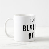 Blaue Todesanzeige Kaffeetasse (Links)
