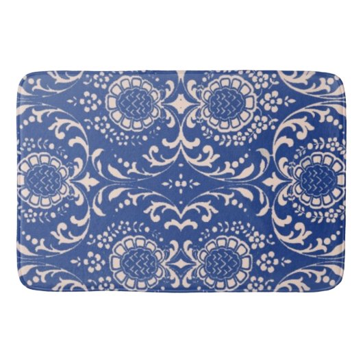 Blaue Toile Badezimmer-Wolldecke! Badematte (Vorderseite)