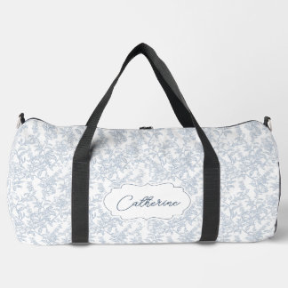 Blaue Toile-Blumen-Spitze Personalisiert Duffle Bag
