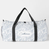 Blaue Toile-Blumen-Spitze Personalisiert Duffle Bag (Rückseite)
