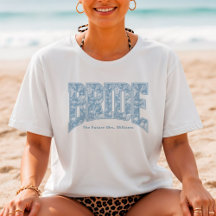 Blaue Toile BRIDE Verlobungsfeier Junggesellinnen-
