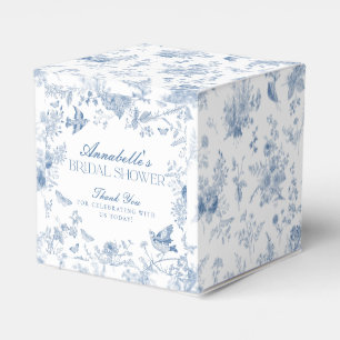 Blaue Toile De Jouy Blumen Hochzeitsdusche Geschen Geschenkschachtel