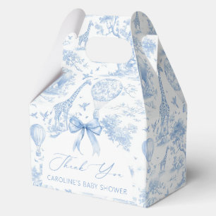 Blaue Toile de Jouy Safari-Junge-Baby-Party Geschenkschachtel