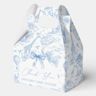 Blaue Toile de Jouy Safari-Junge-Baby-Party Geschenkschachtel