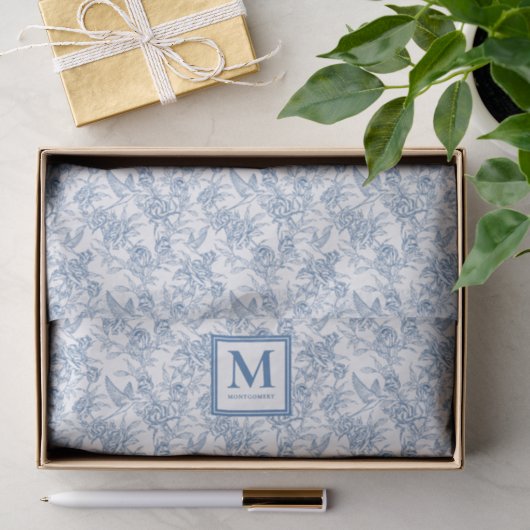 Blaue Toile Französisch Seidenpapier (Geschenk)