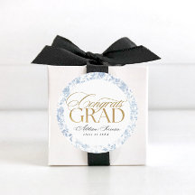 Blaue Toile Gratuliere Absolventen Etiketten
