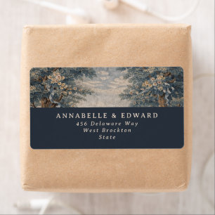 Blaue Toile Hochzeit Vintage-Tapete elegant
