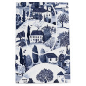 Blaue Toile-Landschaftsszene Mittlere Geschenktüte (Vorderseite)