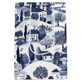 Blaue Toile-Landschaftsszene Mittlere Geschenktüte (Rückseite)