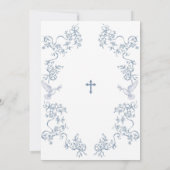 Blaue Toile-Tauf-Einladung für Jungen Einladung (Rückseite)