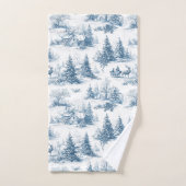 Blaue Toile-Weihnachtsmuster Badhandtuch Set (Handtuch)