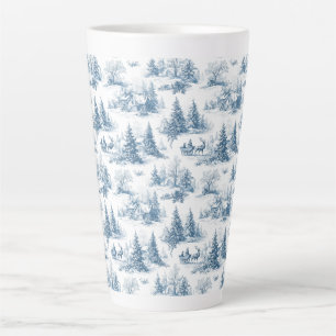 Blaue Toile-Weihnachtsmuster Milchtasse