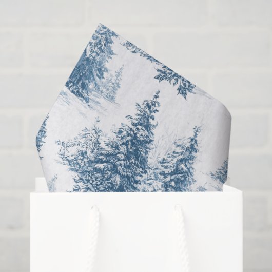 Blaue Toile-Weihnachtsmuster Seidenpapier (Geschenktüte)