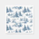 Blaue Toile-Weihnachtsmuster Serviette (Vorderseite)