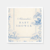Blaue Toilette Baby Shower Serviette (Vorderseite)