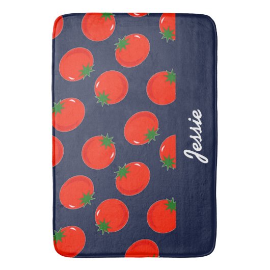 Blaue Tomaten Badematte (Vorderseite Vertikal)