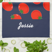 Blaue Tomaten Geschirrtuch (Gefaltet)