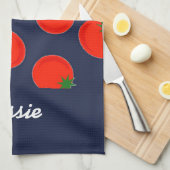 Blaue Tomaten Geschirrtuch (Viertel Falte)