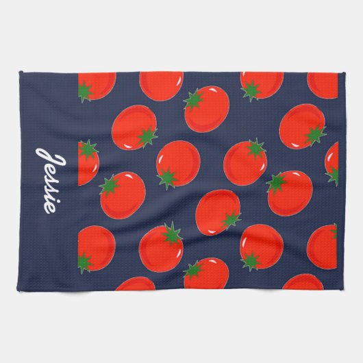 Blaue Tomaten Geschirrtuch (Horizontal)
