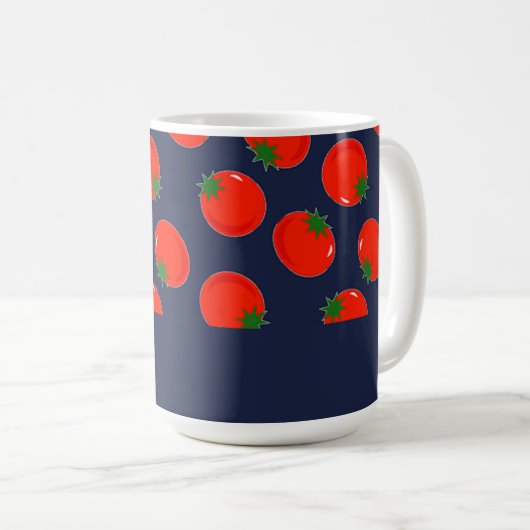 Blaue Tomaten Kaffeetasse (VorderseiteRechts)