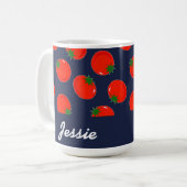 Blaue Tomaten Kaffeetasse (Vorderseite Links)