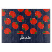 Blaue Tomaten Schneidebrett (Vorderseite)